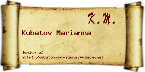 Kubatov Marianna névjegykártya